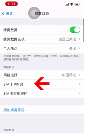 额济纳苹果14维修网分享如何给iPhone14的SIM卡设置密码 